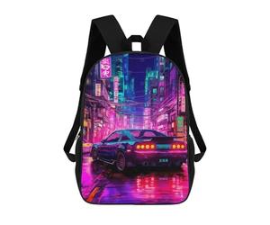 sinyumoney City Cars Neon Mochila Escolar, Mochila De Negocios Para Portátil, Mochila Informal Unisex Para Hombres, Mujeres Y Adolescentes 17inch