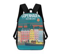 sinyumoney City Copenhagen Denmark Mochilas Infantiles Mochila Escolar Mochila Impresa En 3D Para Niños Mochilas De Viaje Bolsas Para Libros Mochila Escolar Para Niños 17inch