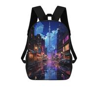 sinyumoney City Lights Reflection Night Mochila Escolar Resistente Al Agua, Mochila Escolar De Negocios Para Hombres/mujeres 17inch