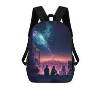 sinyumoney City of Eternal Stars Mochila Escolar Infantil Impresa En 3D 17inch Mochilas Escolares Para Niños, Estilo Casual Y Moderno, Mochilas De Viaje De Alta Capacidad