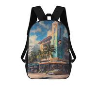 sinyumoney City of Salsa Miami USA Mochila Con Bolsillo Mochilas Impresas En 3D, Mochilas De Viaje, Mochilas Para Libros, Mochila Escolar Para Niños 17inch