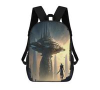 sinyumoney City of The Future A Sci-Fi Vision Mochila Escolar Para Niños Mochila Escolar Impresa En 3D Mochila Escolar De Moda Para Niños De Primaria Y Secundaria 17inch