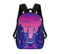 sinyumoney City Synthwave Retro Mochila Escolar Infantil Impresa En 3D Para Niños, Mochilas De Viaje, Bolsas Para Libros Para Niños Estudiantes De Primaria 17inch