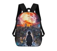 sinyumoney City Under Giant Red Moon Mochila Escolar Impresa En 3D Para Niños, Mochila Escolar, Mochilas De Viaje, Bolso Informal De Moda Para Niños Y Estudiantes 17inch