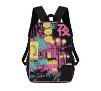 sinyumoney Cityscape Shinjuku Pink Mochila Escolar Resistente Al Agua, Mochila De Negocios Para Hombres, Mujeres Y Adolescentes 17inch