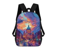 sinyumoney Cityscape with Dome Building -1 Mochilas Infantiles Mochila Escolar Impresa En 3D Para Niños Mochilas De Viaje Bolsas Para Libros Para Niños 17inch Mochila Escolar