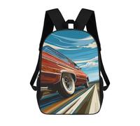 sinyumoney Classic Car on The Road Mochilas Impresas En 3D Para Niños, Mochila Escolar, Mochila De Moda Para Niños De Primaria Y Secundaria 17inch