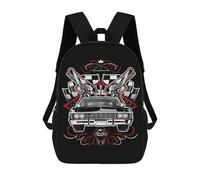 sinyumoney Classic Car with Guns Mochilas Impresas En 3D Para Niños, Mochila Escolar, Mochila Informal Para Exteriores, Mochila Informal De Moda Para Niños, Lindas Bolsas De Viaje 17inch