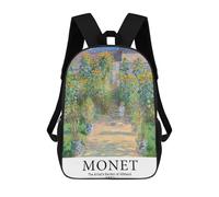 sinyumoney Claude Monet Famous Art Mochila Escolar Infantil Impresa En 3D Para Niños, Mochilas De Viaje De Alta Capacidad, Bolsas Para Libros, Mochila Escolar Infantil 17inch