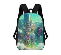 sinyumoney Cloud Cityscape Futuristic Skyline Mochilas Impresas En 3D Para Niños, Mochila Escolar, Mochila De Moda Para Niños De Primaria Y Secundaria 17inch