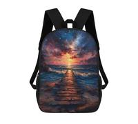 sinyumoney Coastal Pier Sunset Mochila Escolar Para Niños, Mochila Escolar Impresa En 3D Para Estudiantes De Primaria Y Secundaria 17inch