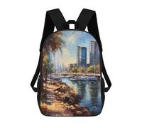 sinyumoney Coastal San Diego USA Mochilas Para Niños Mochila Escolar De Moda Mochila Escolar Impresa En 3D Para Niños Estudiantes De Primaria Y Secundaria 17inch