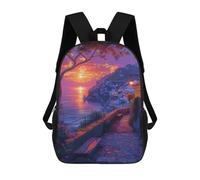 sinyumoney Coastal Sunset Serenity Mochila Escolar Grande Resistente Al Agua Para Portátil Para Niñas Y Adolescentes 17inch