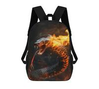 sinyumoney Cobra Snake Fire Flames Mochilas Para Niños Mochilas Escolares Mochila Escolar Para Niños Impresa En 3D Mochilas De Viaje De Moda Para Niños De Primaria Y Secundaria 17inch