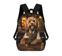 sinyumoney Cockapoo Dog in The Pub Mochilas Infantiles Impresas En 3D, Mochilas De Moda Informales, Mochilas De Viaje Bonitas, Mochilas Informales Para Exteriores Para Niños Y Niñas 17inch