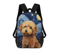 sinyumoney Cockapoo Starry Night Dog Mochila Escolar Infantil, Mochilas Impresas En 3D, Mochilas Escolares De Moda Para Niños De Primaria Y Secundaria 17inch