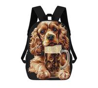 sinyumoney Cocker Spaniel Beer Mochila Infantil Con Impresión 3D, Mochila Escolar Para Niños, Mochila Informal Divertida Para Niños Y Adolescentes 17inch