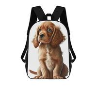sinyumoney Cocker Spaniel Dog 02 Mochila Escolar De 17 Pulgadas Para Adolescentes, Con Estampado 3D, Ajustable Y Con Bolsillos, Ideal Para Niños, Niñas Y Estudiantes.
