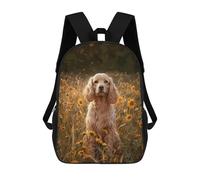 sinyumoney Cocker Spaniel in Sunflower Field Mochila Escolar Infantil Impresa En 3D Para Niños, Mochilas De Viaje De Alta Capacidad, Bolsas Para Libros, Mochila Escolar Infantil 17inch