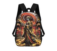 Sinyumoney Coconut Island Paradise Mochila Niño Moda Y Divertida Mochila Para Niños Y Adolescentes, Bolsa De Escuela Impresa 3D Para Niños, Golden Japanese Geisha, 17"