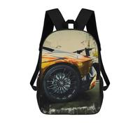 Sinyumoney Coconut Island Paradise Mochila Niño Moda Y Divertida Mochila Para Niños Y Adolescentes, Bolsa De Escuela Impresa 3D Para Niños, Closeup Of A Car Wheel, 17"