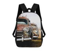 Sinyumoney Coconut Island Paradise Mochila Niño Moda Y Divertida Mochila Para Niños Y Adolescentes, Bolsa De Escuela Impresa 3D Para Niños, Vintage Car In The Field, 17"