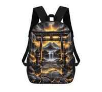 Sinyumoney Coconut Island Paradise Mochila Niño Moda Y Divertida Mochila Para Niños Y Adolescentes, Bolsa De Escuela Impresa 3D Para Niños, Golden Kintsugi Torii Gate, 17"