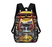 Sinyumoney Coconut Island Paradise Mochila Niño Moda Y Divertida Mochila Para Niños Y Adolescentes, Bolsa De Escuela Impresa 3D Para Niños, Torii Gate Waterfall, 17"