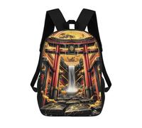 Sinyumoney Coconut Island Paradise Mochila Niño Moda Y Divertida Mochila Para Niños Y Adolescentes, Bolsa De Escuela Impresa 3D Para Niños, Torii Waterfall Gate, 17"