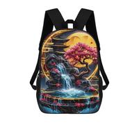 Sinyumoney Coconut Island Paradise Mochila Niño Moda Y Divertida Mochila Para Niños Y Adolescentes, Bolsa De Escuela Impresa 3D Para Niños, Golden Kintsugi Waterfall, 17"