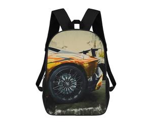Sinyumoney Coconut Island Paradise Mochila Niño Moda Y Divertida Mochila Para Niños Y Adolescentes, Bolsa De Escuela Impresa 3D Para Niños, Closeup Of A Car Wheel, 17"