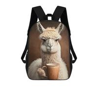 sinyumoney Coffee Llama Mochila Infantil Para Niñas Y Niños, Mochila De Día, Escuela Primaria, Perfecta Para La Vuelta Al Cole O Educación Física, Regalos Y Viajes 17inch