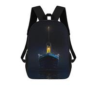 sinyumoney Cold Night on The Sea Mochilas Para Niños Y Estudiantes, Mochilas Escolares Impresas En 3D, Mochilas Para Estudiantes De Primaria Y Secundaria, Mochilas Para Niños Y Niñas 17inch