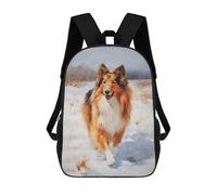 sinyumoney Collie Winter Portrait Mochila Escolar Grande Para Niños - Perfecta Para Viajes, Trabajo Y Uso Diario 17inch