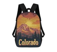 sinyumoney Colorado Mountain Sunset Mochilas Impresas En 3D 17inch Mochila Escolar Infantil Para Exteriores, Mochila Informal De Día, Bolsas De Viaje Informales Para Estudiantes De Secundaria