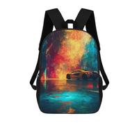 sinyumoney Colorful Abstract Art Car Mochila Escolar, Bolso De Negocios, Bolso Para Portátil Resistente Para Niñas Y Adolescentes 17inch