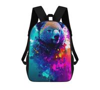 sinyumoney Colorful Abstract Bear Art Mochila Escolar Infantil Impresa En 3D 17inch Mochilas De Moda Para Niños De Primaria Y Secundaria