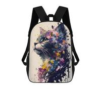 sinyumoney Colorful Abstract Cat Art-19 Mochila Escolar Infantil Impresa En 3D Para Niños, Mochilas De Viaje, Bolsas Para Libros Para Niños Estudiantes De Primaria 17inch