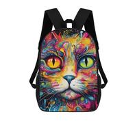 sinyumoney Colorful Abstract Cat Art Print-5 Mochila Escolar De 17 Pulgadas Impresa En 3D Mochilas Infantiles Mochila Genial Impresa En 3D Para Niños De Primaria Y Secundaria