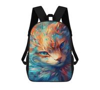 sinyumoney Colorful Abstract Cat Art Print Mochilas Infantiles Impresas En 3D De 17 Pulgadas. Mochila Escolar Informal Impresa En 3D Para Niños De Primaria Y Secundaria.