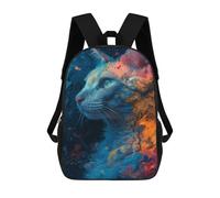 sinyumoney Colorful Abstract Cat Artwork -1 17inch Mochilas Escolares Impresas En 3D, Mochilas Escolares De Moda Para Niños De Primaria Y Secundaria