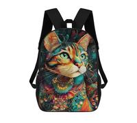 sinyumoney Colorful Abstract Cat Artwork Mochila Escolar De 17 Pulgadas Impresa En 3D Mochilas Infantiles Mochila Genial Impresa En 3D Para Niños De Primaria Y Secundaria