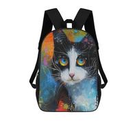sinyumoney Colorful Abstract Cat Painting-2 Mochila Escolar Infantil De 17 Pulgadas Con Estampado 3D, Mochila Moderna Para Niños, Mochilas De Viaje, Bolsas Para Libros, Mochila Escolar Infantil