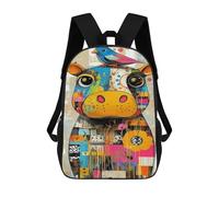 sinyumoney Colorful Abstract Cow Art Print Mochila Escolar Infantil De 17 Pulgadas Con Estampado 3D, Mochila Moderna Para Niños, Mochilas De Viaje, Bolsas Para Libros, Mochila Escolar Infantil