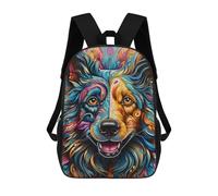 sinyumoney Colorful Abstract Dog Art-10 Mochila Escolar Para Niños Y Niñas, Mochila Informal De Viaje, Mochila De Gran Capacidad Para El Día A Día 17inch