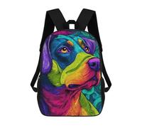 sinyumoney Colorful Abstract Dog Art 17inch Mochilas Escolares Impresas En 3D, Mochilas Escolares De Moda Para Niños De Primaria Y Secundaria