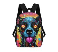 sinyumoney Colorful Abstract Dog Art -5 Mochila Escolar De Moda Para Estudiantes, Adecuada Para Niños Y Niñas, Mochila Informal Para Viajes Al Aire Libre, Esencial Para El Día A Día 17inch