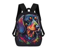 sinyumoney Colorful Abstract Dog Art Mochila Escolar Para Niños De 17 Pulgadas, Mochila Informal De Viaje Para Niños Y Niñas, Mochila De Gran Capacidad Para El Día A Día 17inch