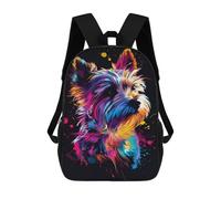 sinyumoney Colorful Abstract Dog Art Print-14 Mochila Escolar Infantil De 17 Pulgadas Con Estampado 3D De Películas De Anime Para Niños, Mochila De Viaje, Mochila Escolar Infantil