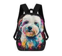 sinyumoney Colorful Abstract Dog Art Print-31 Mochila Escolar Infantil De 17 Pulgadas Con Estampado 3D, Mochila Moderna Para Niños, Mochilas De Viaje, Bolsas Para Libros, Mochila Escolar Infantil